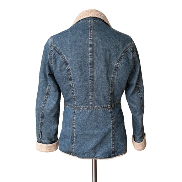 CoffeeShop Denim Jacket, Faux Fur Lining, Sz S - Picture 4 of 12